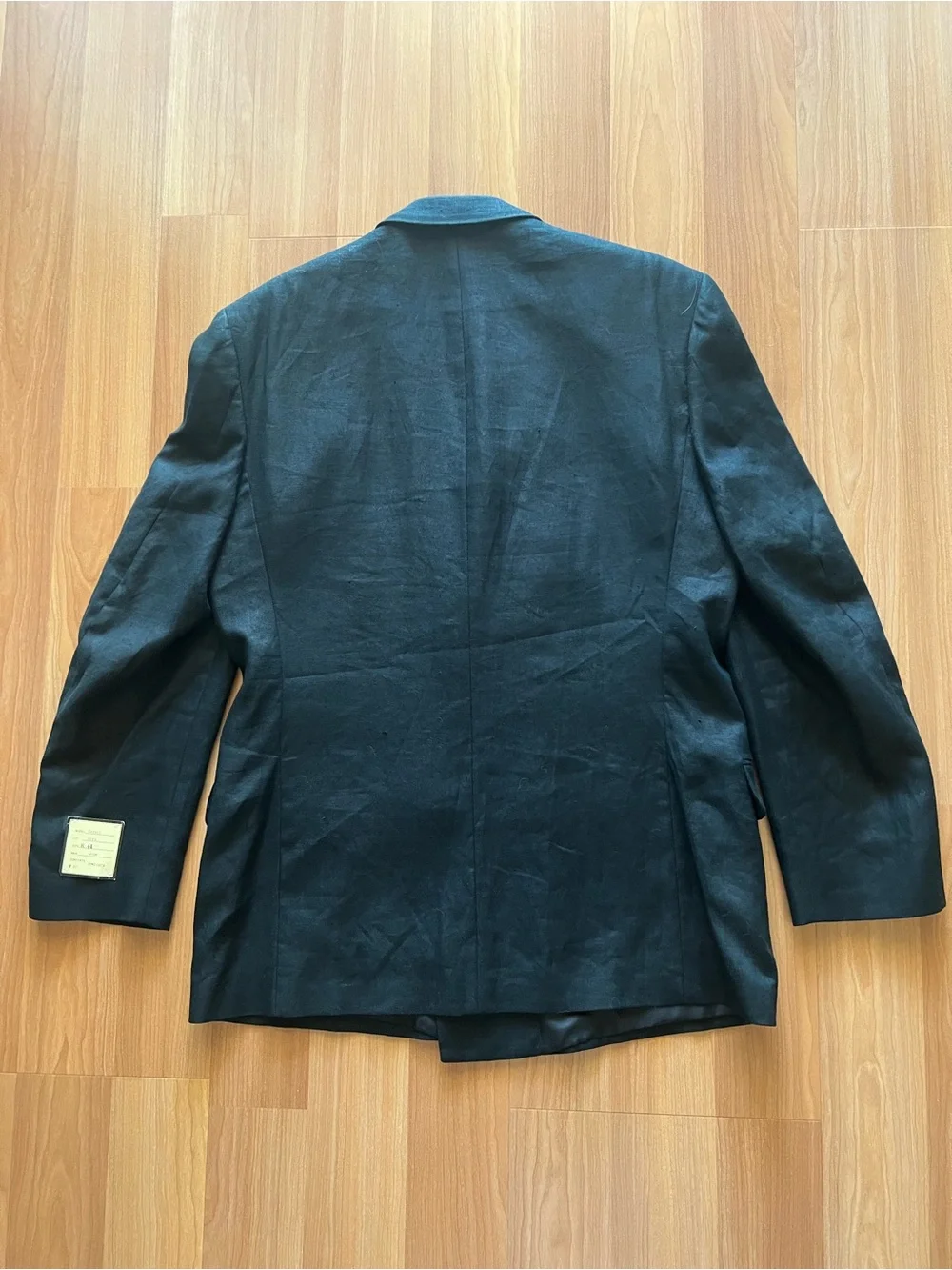Jones New York Vintage Men’s 44R Linen Double Breasted Blazer Black NWT
